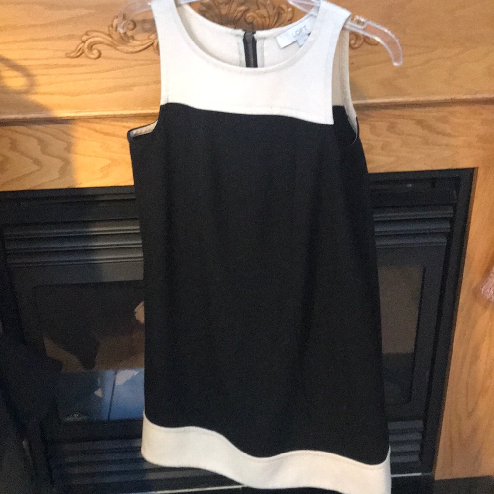 Loft black and white dress